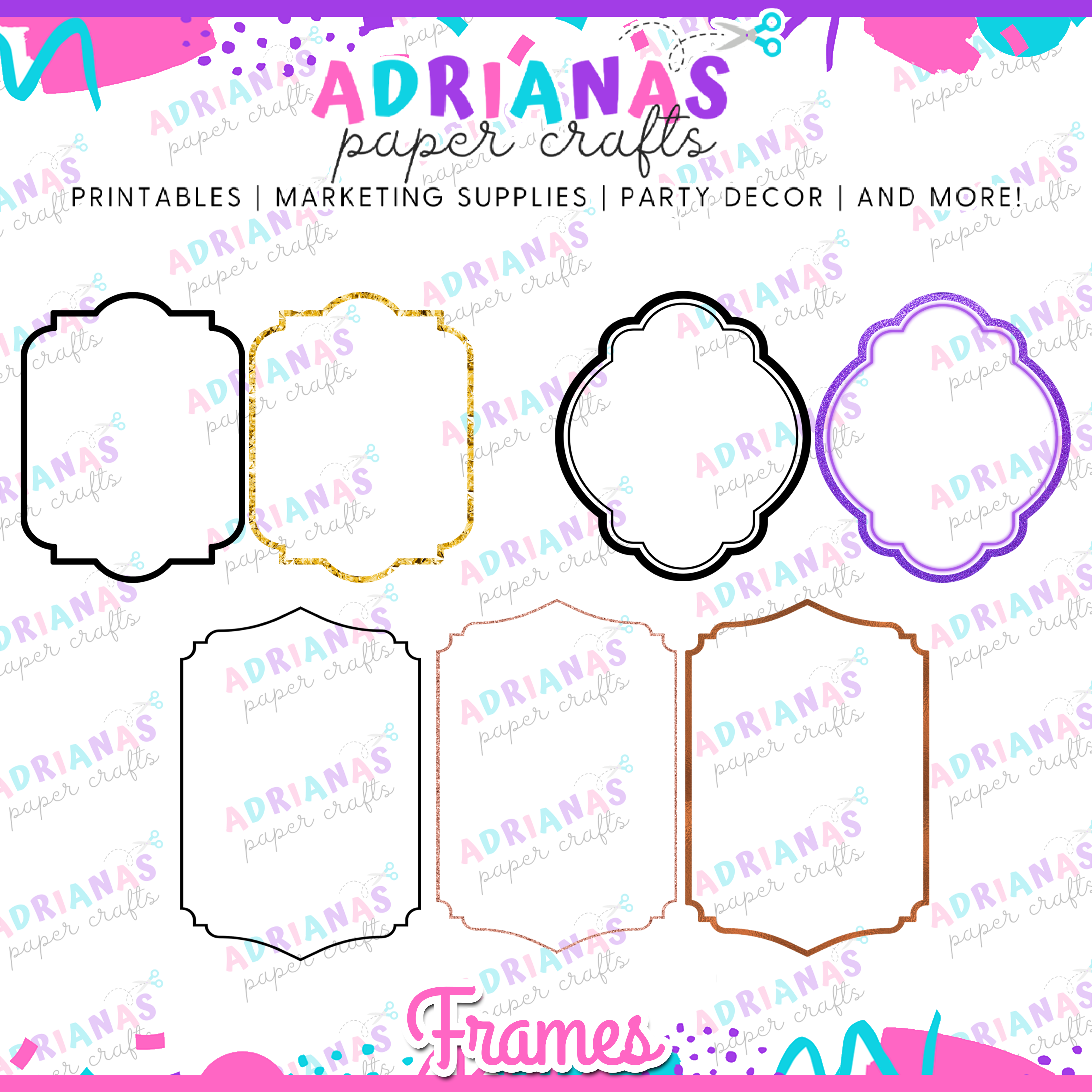 Digital Ornate Frames - Instant Download