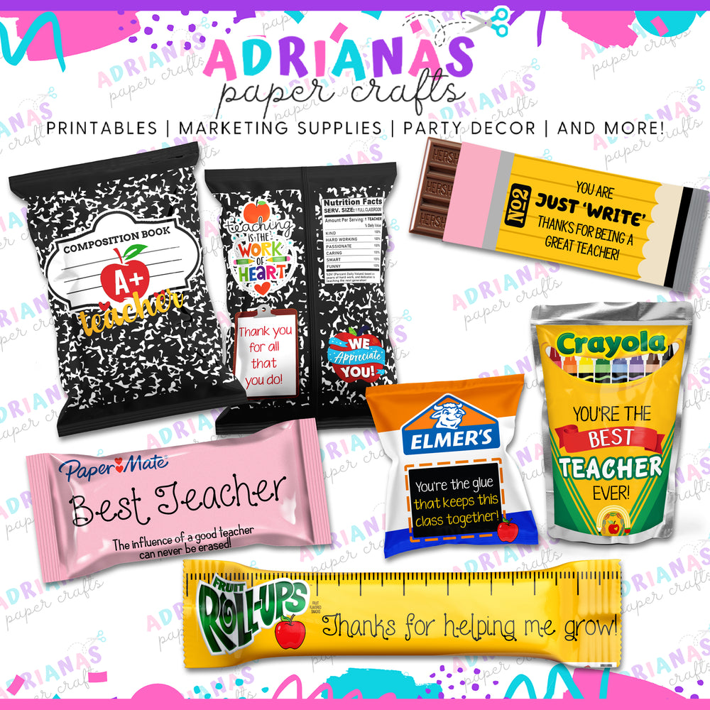 Teacher Appreciation Bundle - INSTANT DOWNLOAD - Non Editable