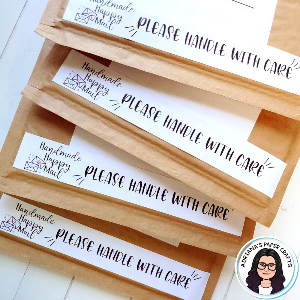 Handmade Happy Mail Labels - Set of 12