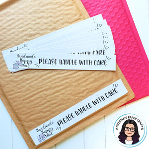 Handmade Happy Mail Labels - Set of 12