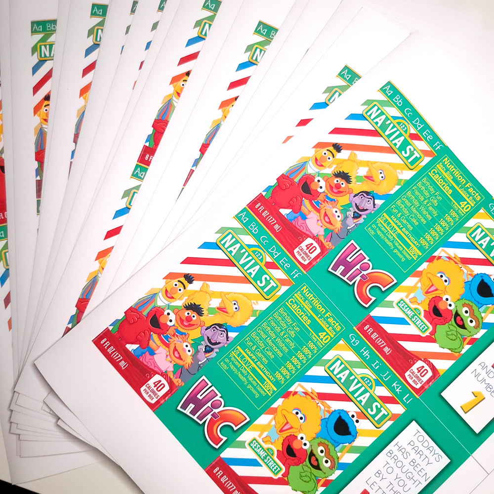 Printable Juice Box Wrapper Design