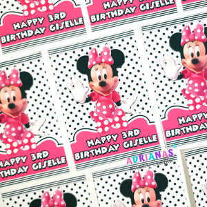 Editable Minnie Mouse Juice Pouch Label Design - Canva