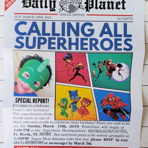 Superhero Invitation