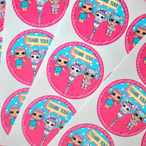 Lol Surprise Party Thank You Round Stickers