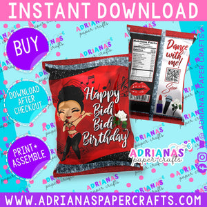 Selena Bidi Bidi Bom Bom Printable Chip Bag - INSTANT DOWNLOAD!