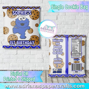 Cookie Monster Single Cookie Treat Bag