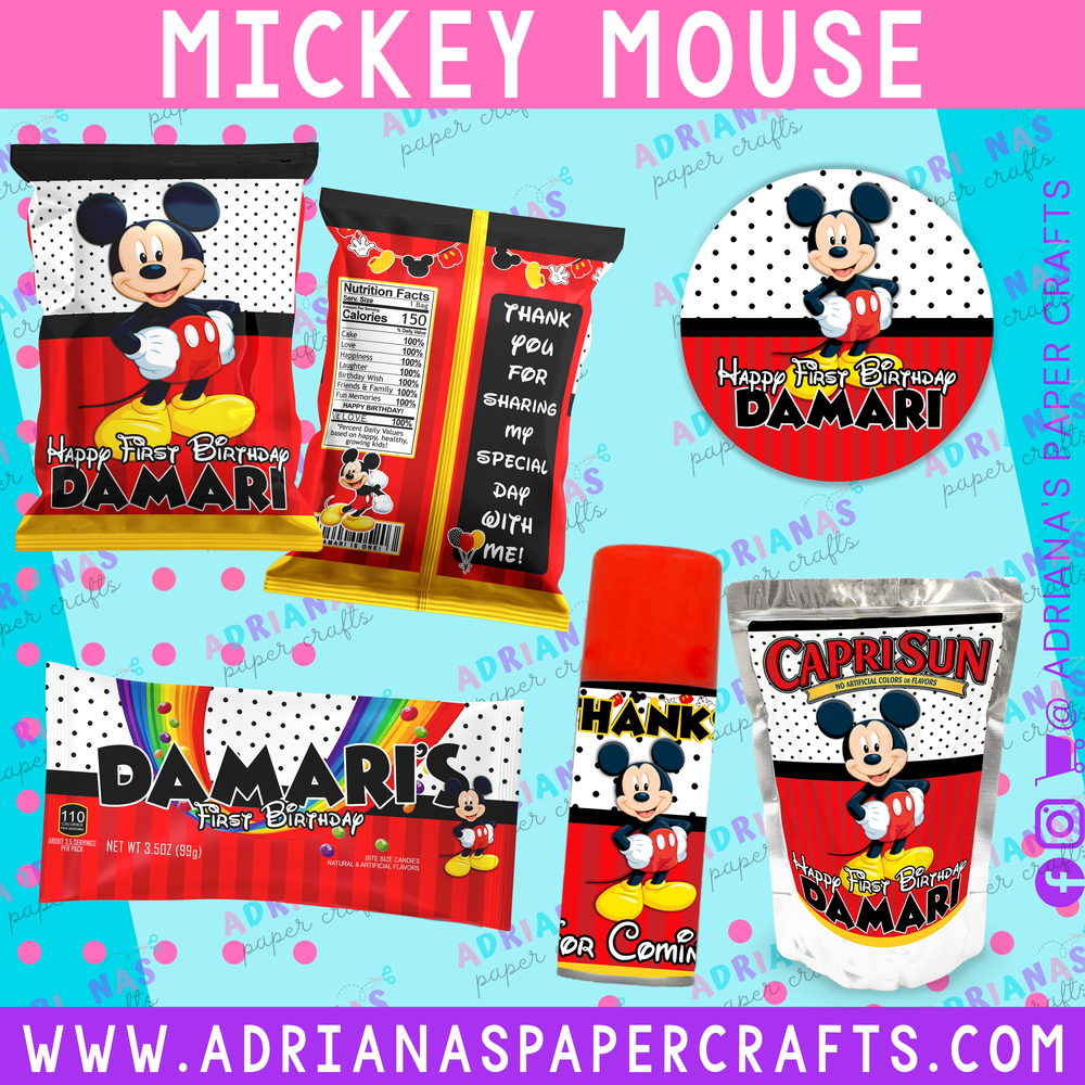 Editable Mickey Mouse Skittles Wrapper PS Design