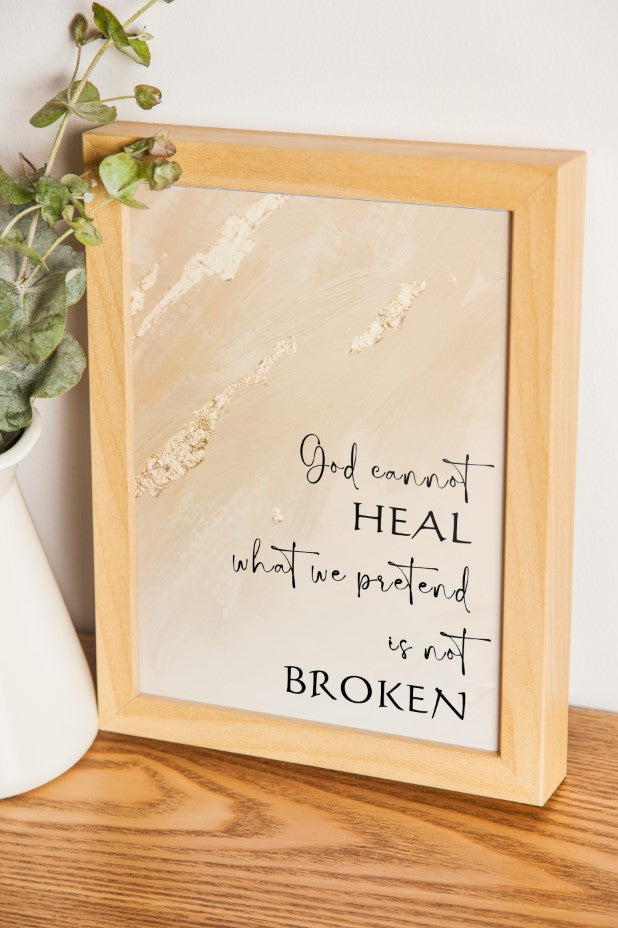 Printable Wall Art - God Heals Quote - 8x10 - Instant Download
