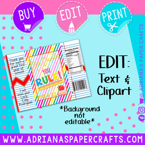 Editable Teacher Appreciation Chip Bag Design - Canva File