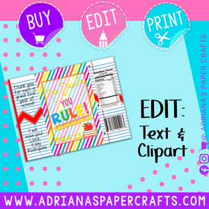 Editable Teacher Appreciation Chip Bag Design - Photoshop File