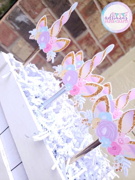 Unicorn Cupcake Toppers