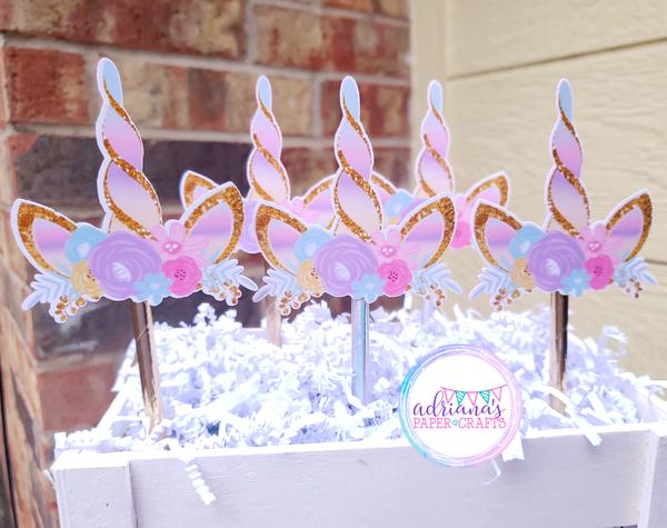 Unicorn Cupcake Toppers