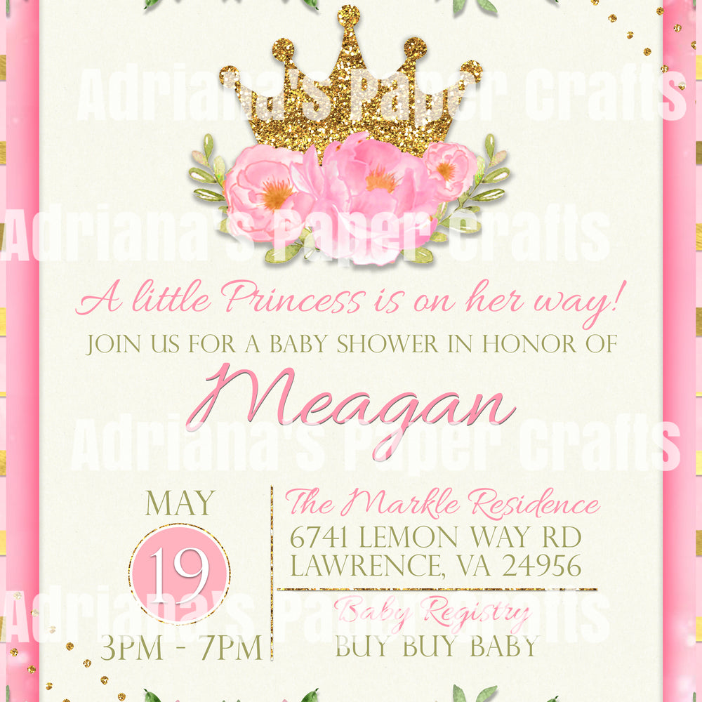 Royal Princess Baby Shower Invitation