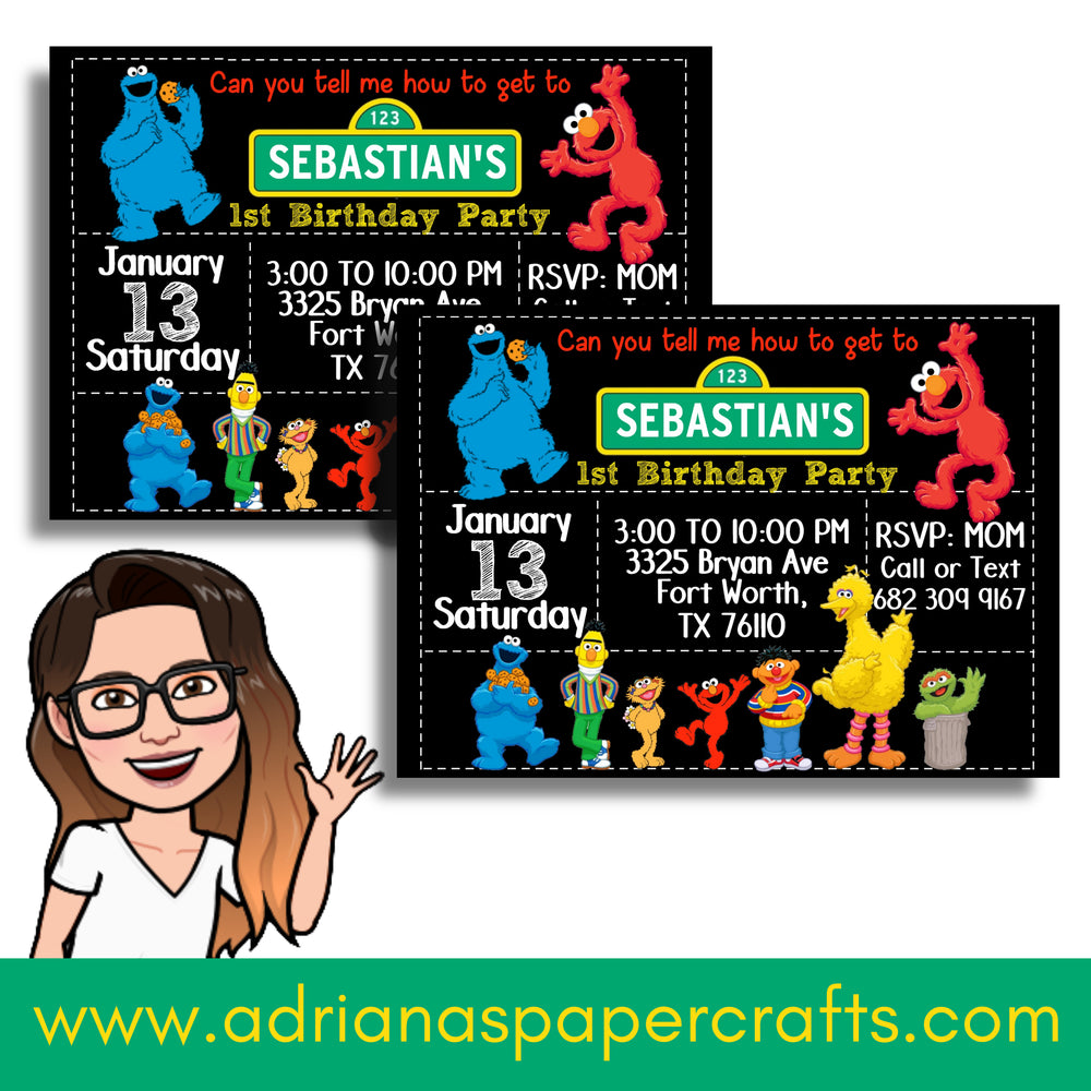 Sesame Street Invitation