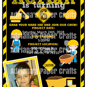 Construction Party Invitation