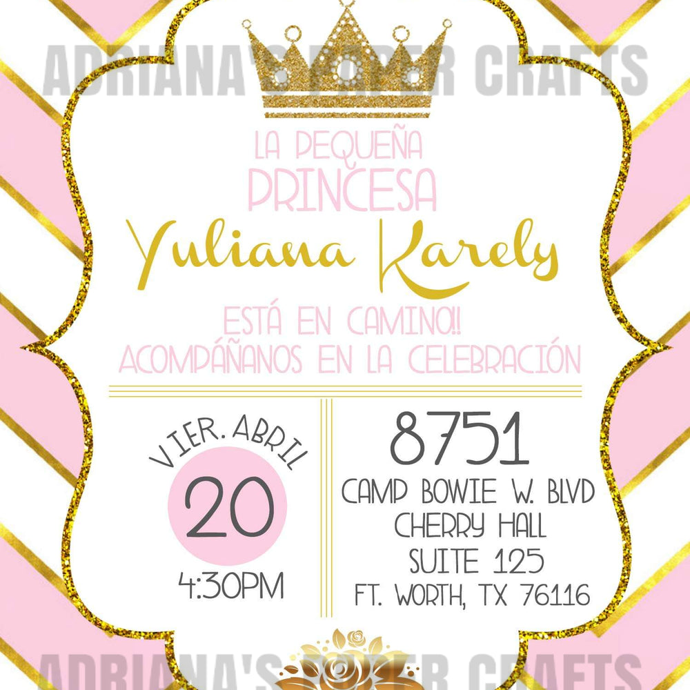 Gold and Pink Princess Invitation