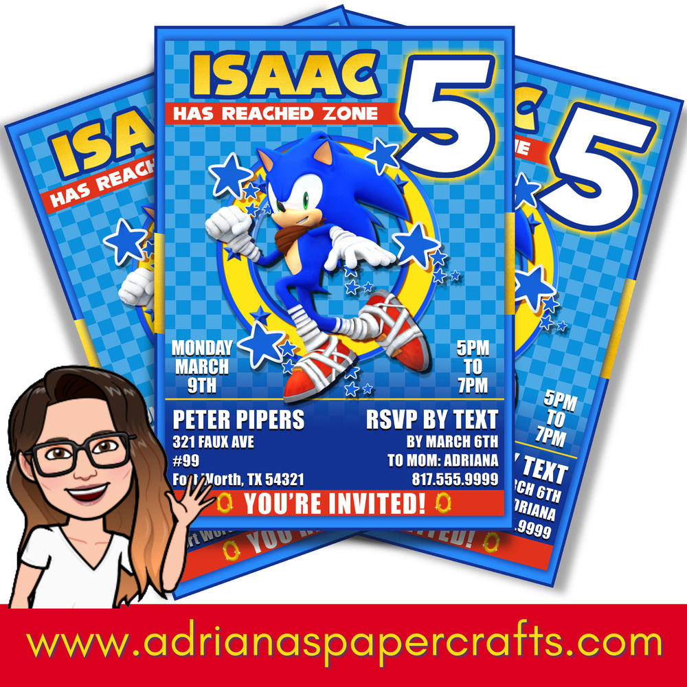 Sonic Party Invitation