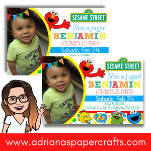 Sesame Street Invitation with Photo