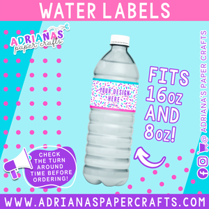 Water Bottle Labels - Set of 10