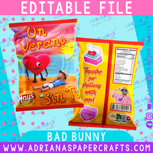 Editable Bad Bunny Chip Bag Photoshop File - Un Verano Sin Ti Design